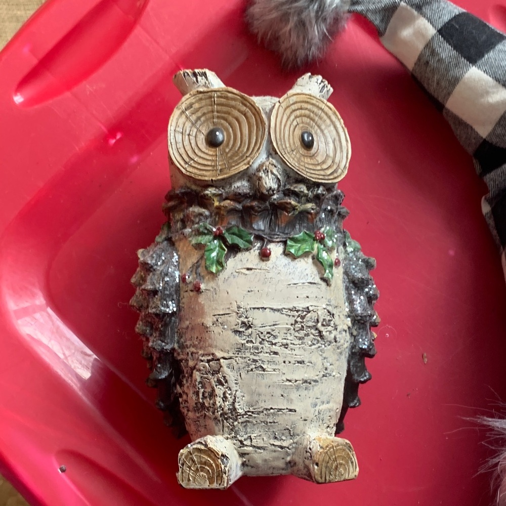 Rustic Owl and gnome Holiday Decoration
